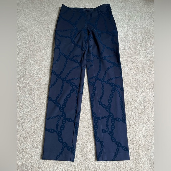J. McLaughlin Pants - J. Mclaughlin Navy Velvet Chain Rayon Blend Regina Pants Sz. 0